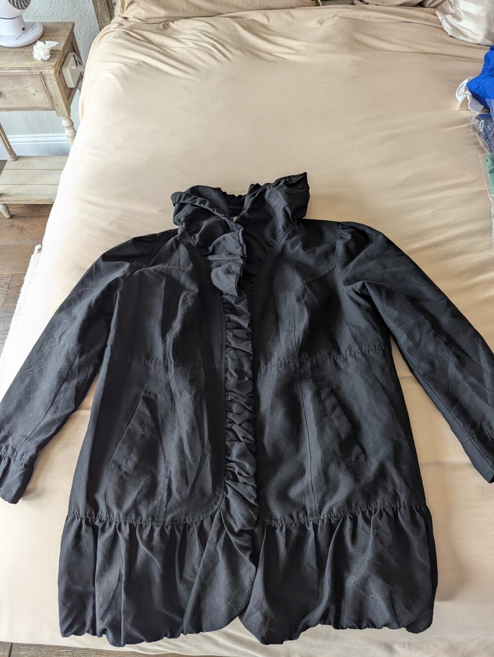Roaman’s Women’s Plus Size 14W Black Ruffle Jacke
